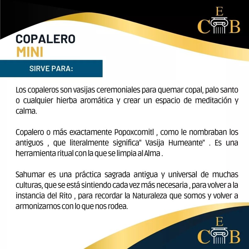 Copalero Sahumador Chico 10 Cm X 7 Cm