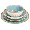 Gibson Elite Mayfair Bay Embossed Double Bowl Dinnerware Set, Service