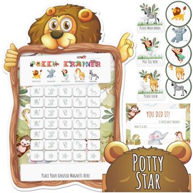 Potty Training Chart for Toddlers Boys and Girls, Safari Potty Training Sticker Chart for Boys and Girls with 35 Reusable Magnets, Safari Potty Training Rewards, Potty, Potty Chart
