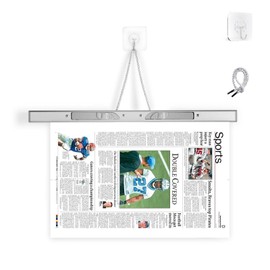 lcocove Aluminum Alloy Newspapers Holders Wall HCanging Clips Newspaper Clamp Design for Office，Home，Newspaper Rack Can Hold 30 pages