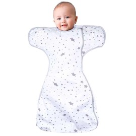 AOUHA Transitional Swaddle Sack with Arms Up,Baby Sleep Sack,Improves Sleep,Keeps Babies Calm and Relaxed,New Born Essentials for Baby,5-14 lbs,1.5 TOG,Starry Sky