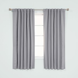Best Home Fashion Thermal Insulated Blackout Curtains - Back Tab/ Rod Pocket - Grey - 52"W x 54"L - (Set of 2 Panels)