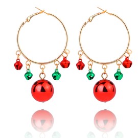 Christmas Earrings for Women, Christmas Hoop Earrings as Christmas Jewelry for Girls, Christmas Ball Earrings with Jingle Bells as Holiday Earrings Xmas Earrings for Ugly Sweater Party