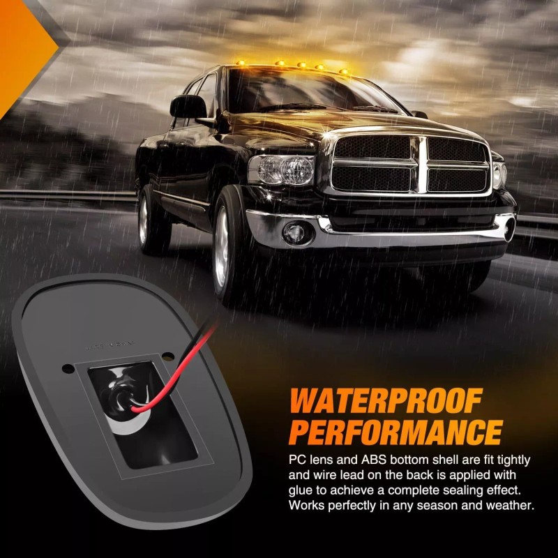 Nilight LED Cab Marker Lights Roof Running Light 5 PCS