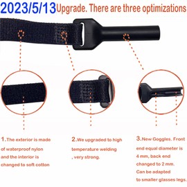KSACLE Adjustable Glasses Strap - Upgrade 4 Pack No Tail Eyeglass Straps, Universal Fit Rope Eyewear Retainer, Sport Unisex Sunglass Retainer Holder Strap (7.9-12.2 inch, Black)
