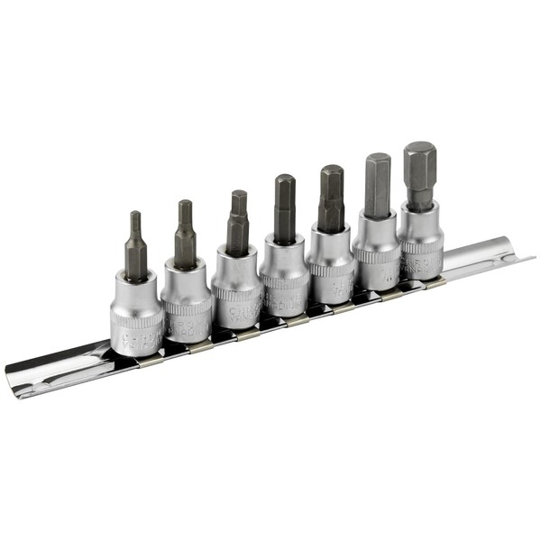 DAKCOS Hex Bit Socket Set 3/8" Drive 7 Pieces Metric