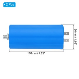 PATIKIL CBB60 70uf Running Capacitor,2Pcs AC 250V 4Pins 50/60Hz Cylinder Bottom with Screw 110 x 50mm for Washing Machine,Cleaning Machine Motor Star