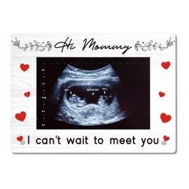 Bgohrd Baby Ultrasound Picture Frame, Hi Mommy I Can't Wait To Meet You Photo Frame, Pregnancy Announcement Gifts For New Mom New Parents, 4x6 Acrylic Frames For Nursery Home Living Room, 04