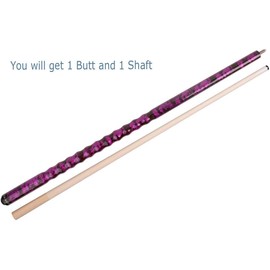 AB Earth 58" Pool Cue/Pool Stick Ergonomic Design Hardwood Canadian Maple 13mm Tip 18-21oz Billiard Cue B1SN, Purple 20oz