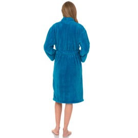 TowelSelections Women's Soft Plush Robe Fleece Kimono Spa Bathrobe Small/Medium Hawaiian Surf