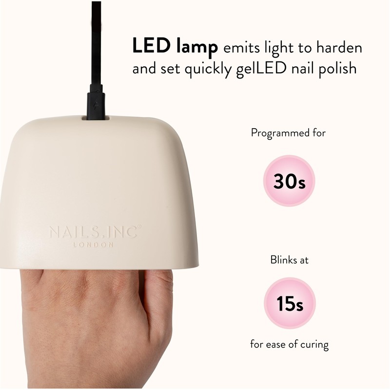 Nails.INC GelLED Portable LED Lamp, Cures in 30 Seconds, Nail