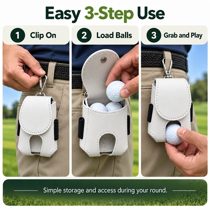 Golf Ball Waist Pouch for Easy Ball Access – Portable