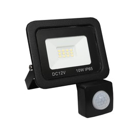 LOWENERGIE LED Floodlight 12V DC PIR Outdoor Solar Lighting Garden Security Flood Light (10, watts)