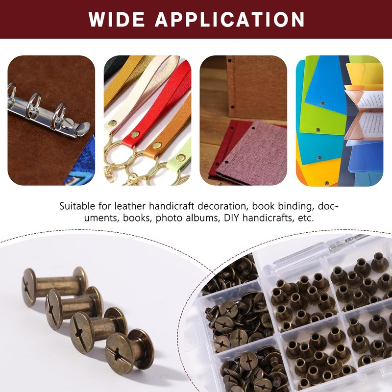YIXISI 100 Set M5 x 5/8/10/12 mm Chicago Binding Screws