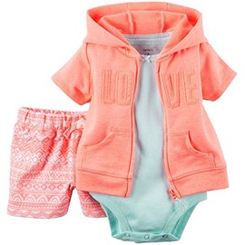 Carter's baby-girls Cardigan Sets 121g382, Coral, 3 Months
