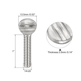 uxcell 1/4-20 x 1 Thumb Screws, 20pcs 304 Stainless Steel Fully Thread Galvanized Finger Tight Racket Screw