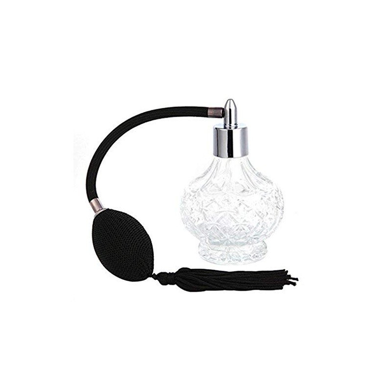 Topxome 80ml Clear Crystal Vintage Style Perfume Bottle Gold Long
