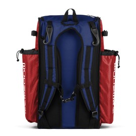 Boombah Superpack Bat Pack - Backpack Version (no wheels) - Holds up to 4 Bats - BPSPC23 Red/Royal Blue - For Baseball or Softball