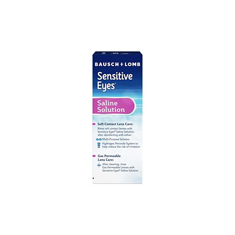 Bausch And Lomb Sensitive Eyes Plus Solución salina, paquete doble,
