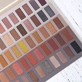 UCANBE Paleta de Sombras de Ojos 60 Colores Tonos Nude Neutros Cálidos Acabado Mate Brillo Glitter Smokey Maquillaje Set Cosmético Regalo Halloween   