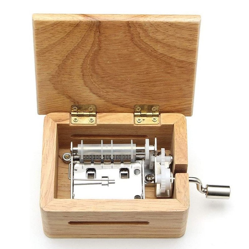 15 Tone DIY Hand Cranked Music Box Wooden Box With