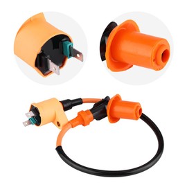 Motorcycle Ignition Coil, Scooter Ignition Coil, Spark Plug Connector for GY6 50CC 125CC 150CC ATV Scooter Motor Moped Dirt Bike Go Kart, orange