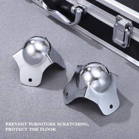 Wakauto 8 Pieces Ball Corner Edge Protector,Metal Furniture Flight Case Corner Edge Safety Bumpers Guard Hardware Protectors for Flight Cabinet Storage Case Box