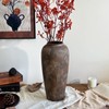 TDIAVH Rustic Farmhouse Ceramic Vase, 15.1 Inch, Floor Decor, Brown