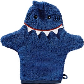 Erwin Müller Children's Wash Mitt Shark Walk Terry Blue Size 25 x 28 cm