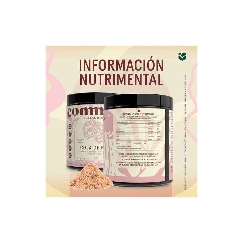COMMONS Hongos Adaptógenos Hongo Cola de Pavo Extracto en Polvo