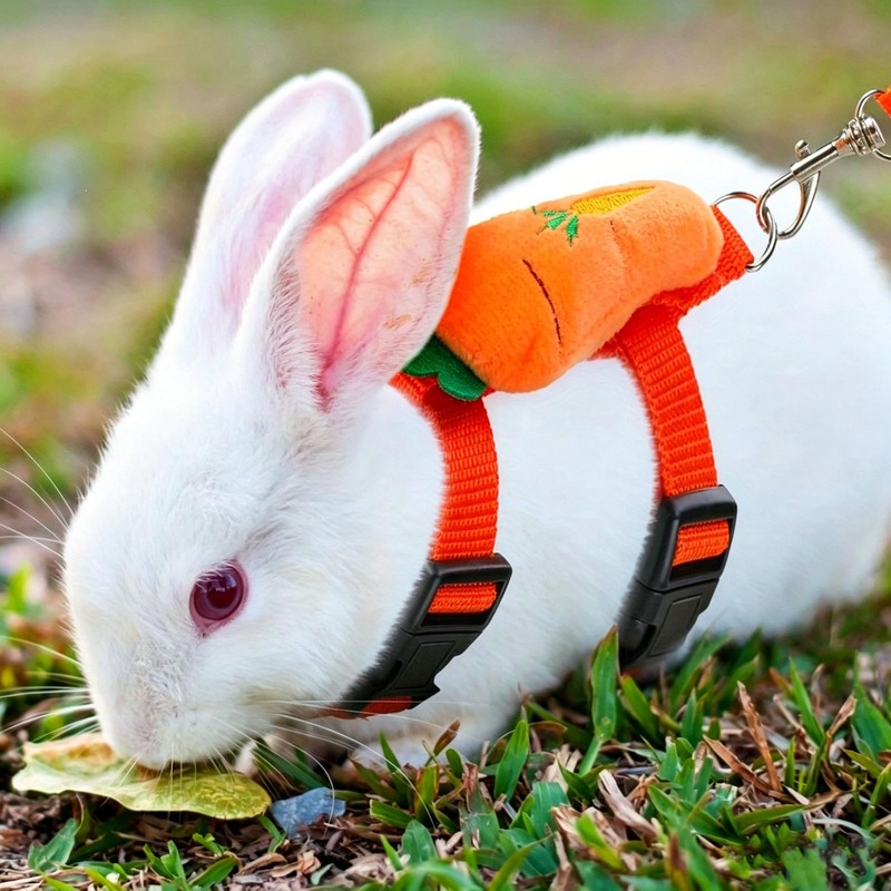 Bunny Harness and Leash for Rabbits,Bunny Vest Leash Eescape Proof