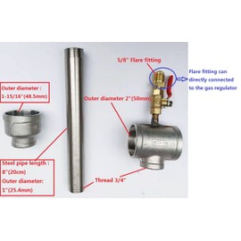 LSMIITTH Propane Gas Forge Furnace Burner, High Pressure Cast-Iron Burner Head, Burner Assembly Flame Control System, Propane Burner Replacement, Blacksmith Knife Making