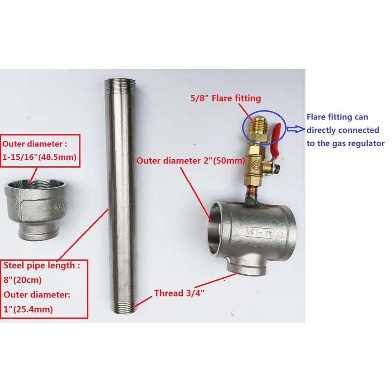 LSMIITTH Propane Gas Forge Furnace Burner, High Pressure Cast-Iron Burner