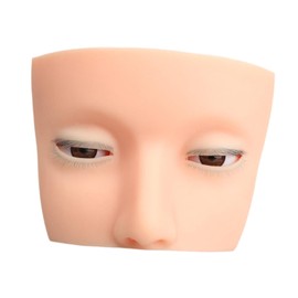 Milageto False Eyelash Mannequin Head Lash Eyelashes Extension Portable Sturdy Practice Makeup Face Flat Eyelash Mannequin for Artists, Straight Eyelashes