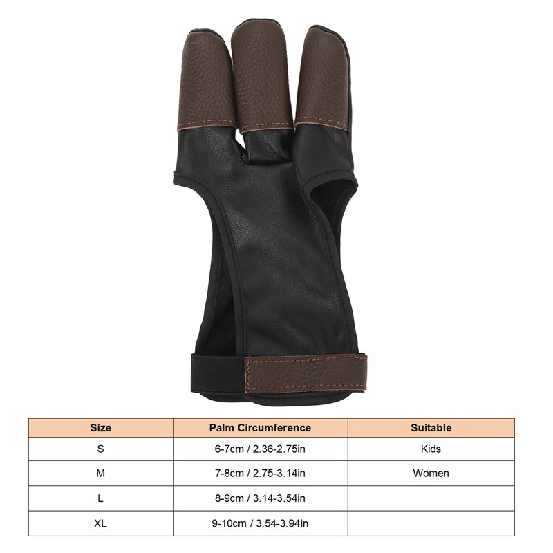 Archery Glove Finger Tab Accessories Three Finger Guard PU Leather