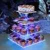 weddingwish Cupcake Stand, 4-Tier Square Acrylic Cupcake Display Stand with