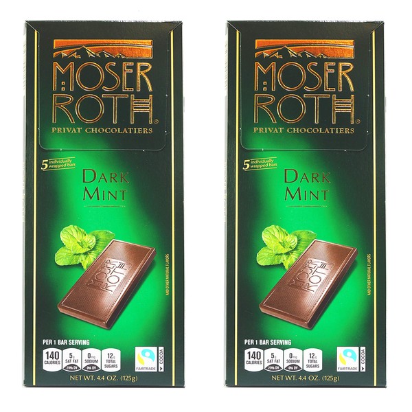 Moser Roth German Dark chocolate -- Mint (pack of 2)