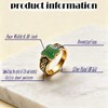 THJEW Vintage Lucky Four-Leaf Clover Natural Aventurine Jade Ring, 18K