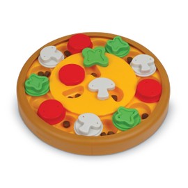 Brightkins Pizza Party Treat Puzzle, Interactive Toy for Dogs, Non Skid Treat Dispenser Dog Toy for Mental Stimulation & Slow Feeding, 1 Piece