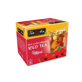 Tea4U Hibiscus Iced TeaBags - Ideal Quality Cold and Hot Brew from Sri Lanka's Finest Leaves and Expertly Blended - Each Tea Bag Produces Half-Gallon Iced Tea - Convenient Packaging - 10 Count