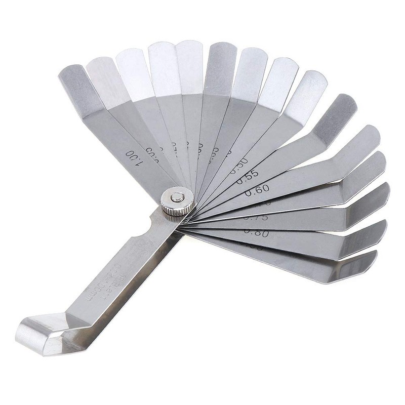 OriGlam Offset Feeler Gauge Set with 16 Blades, Standard Metric