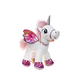 BARRADO Plush Winged Unicorn Standing (White/Pink, 34 cm)