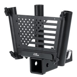 JOYTUTUS Triple Hitch Flag Pole Holder for Standard 2 Inch Receivers, Fits Truck SUV RV Pickup Camper Trailer Hitch Mount Flagpole Holder with Hitch Receiver