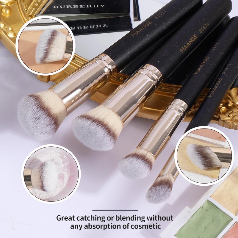 MAANGE Set de Brochas de Maquillaje 4 Piezas Brochas de