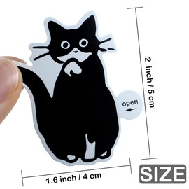 Cute Black Cat Stickers 60Pcs Funny Cat Waterproof Stickers for Scrapbook Water Bottles Laptop DIY Decals