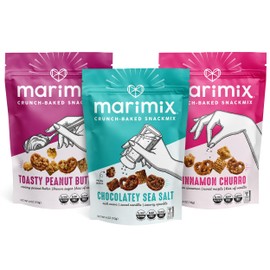 Marimix Sweet Snack Mix | 3 Pack | Crunch Baked Sweet & Salty Savory | Plant Based Naturally Gluten Free Whole Grain Fiber | Charcuterie Pretzel Trail Party Mix | No Artificial Ingredients