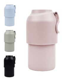 Plastic Bottle Holder, Cold Insulated, Vacuum Insulated, Plastic Bottle Cover, Folding Handle, 13.5 - 23.6 fl oz (400 - 600 ml), Suitable for Multi-Shape Bottles, Beverage Holder (Pink)