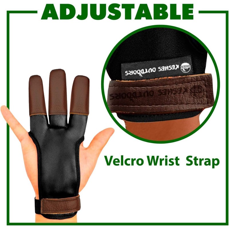 KESHES Archery Glove Finger Tab Accessories - Leather Gloves for