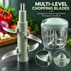 Manual Food Chopper for Kitchen Prep – Hand-Operated Metal Blade