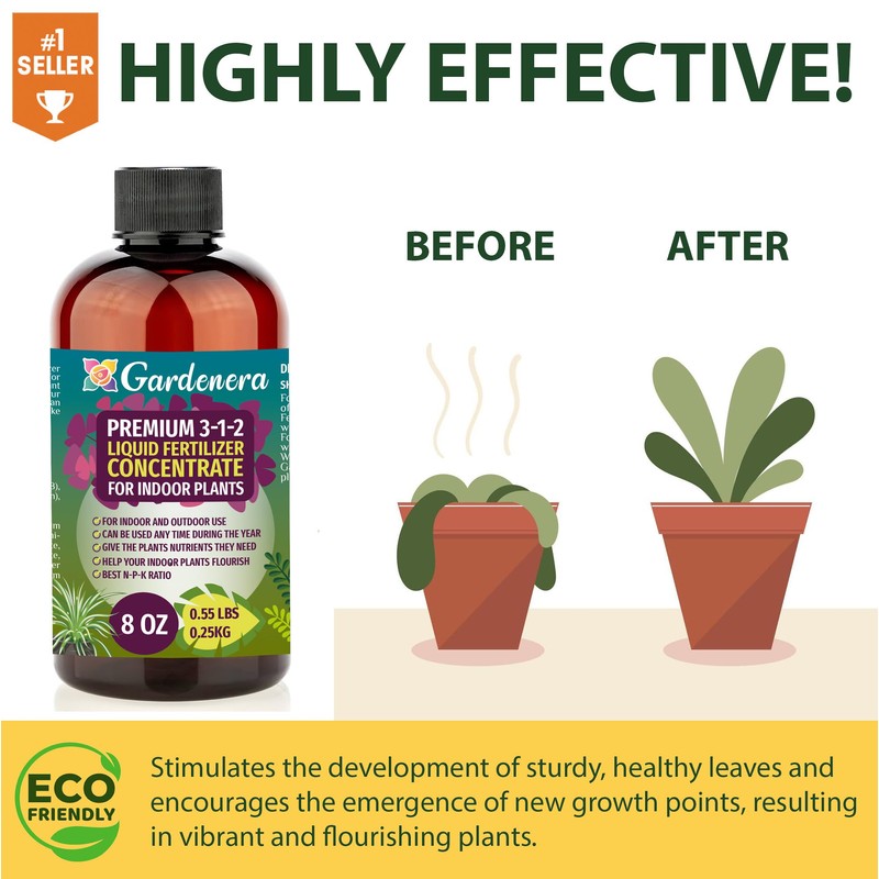 Gardenera Premium Liquid Hoya Fertilizer - 3-1-2 Concentrate for Indoor